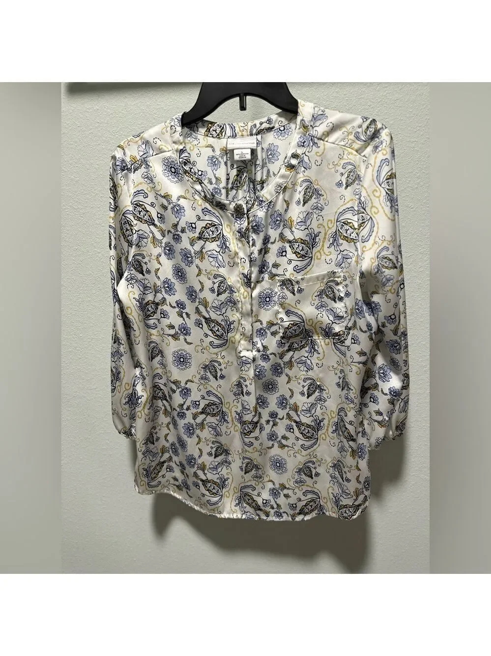 Liz Claiborne Ladies Tunic, Small Floral Print 3/4 sleeve Size Large